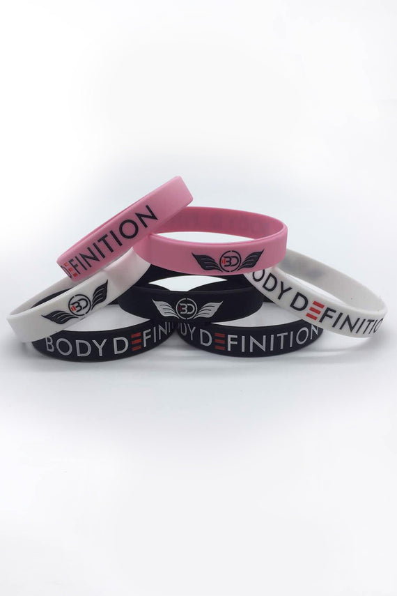 Wrist Bands Body Definition White Black Pink